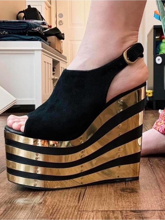 Jeffrey Campbell Shoes - Rare Jeffrey Campbell black and gold wedges